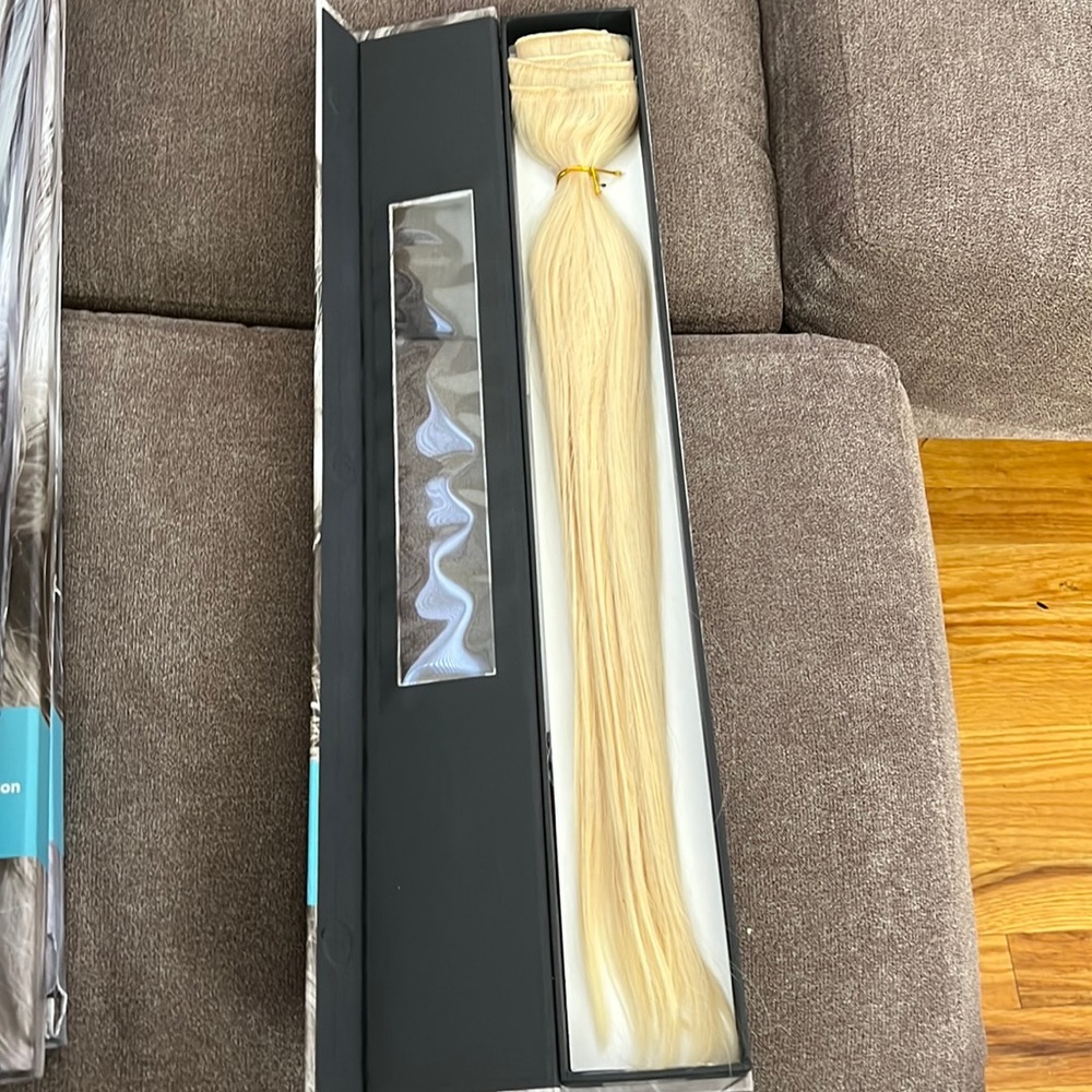 New 22” BTB 100% human hair clip extensions #60